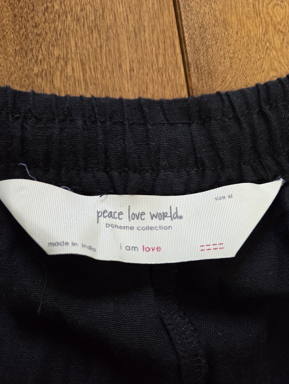 🆕️ Peace Love World Boheme Black  Wide-Leg Drawstring Pants Size XL - Picture 5 of 8